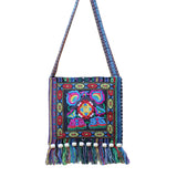 Vintage Ethnic Embroidered Tassel Sling Crossbody Boho Hippie Shoulder Bag Purse