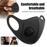 CUH Black Frabic Face Masks With Valve,Adult Woman Man Mouth Covering,Strethable Mouth-muffle,Washable Reusable Mask