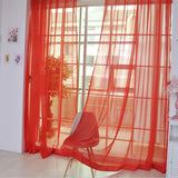 Rod Pocket Sheer Voile Curtain Panle Solid Color Tulle Scarf Valance Window Drapes