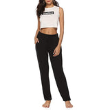 Women Loose Yoga Pants Trousers Fitness Sports Wide Leg Pants Legging Drawstring