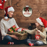 Wooden Merry Christmas Hanging Sign Indoor Outdoor Door Wall Hanging Board Decor