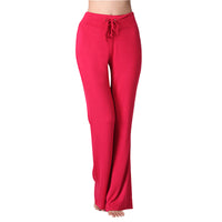 Women Drawstring Comfy Wide Leg Loungewear Pants Casual Loose Flare Bell Bottom Trousers Ladies Full Length Sport Workout Pants