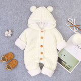 Baby Romper Knitted Toddler Jumpsuit Cute Playsuit Hoodie Boys Girls Keep Warm