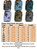 Women 3D Animal Patterns Stripes Design Long Sleeve T-shirt Crew Neck Loose Tops