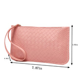 Women PU Leather Wristband Wallet Clutch Bag Phone Holder Zip Coin Purse Handbag