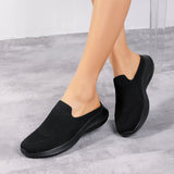 Women Flying Weaving Slippers Mules Slip On Round Toe Casual Athletic Shoes Flat