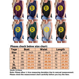 Women's Round Neck Sleeveless Loose Tank Sunflower Printed Pullover Hips Length