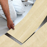 Wooden Wall Floor Planks Floor Tiles- Simple Peel and Stick Application for Kitchen Bathroom Living Room Flooring Materials