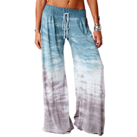 Women Casual Loose Gradient Printed Wide Leg Trouser Yoga Sport Pants Drawstring
