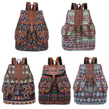 Women Vintage Backpack Handmade Knit Travel School Shoulder Bag Satchel Rucksack