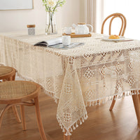 Lace Tassels Table Cloth Cover Rectangle Square Tablecloth Wedding Dining Decor