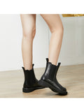Ankle Chelsea Boots Ladies Pull on Casual Shoes Waterproof Short Rain Boots