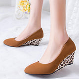 Womens Pumps Slip On High Wedge Heels Shoes Party Dress Shoes