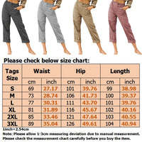 Women Ladies Solid Cotton Linen Pants Pocket Button Loose Ladies Casual Trousers