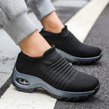 Women's Sock Sneakers Mesh Air Cushion Platform Walking Slip on Shoes Size 4.5-10