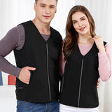 Unisex Electric Heated Vest V-Neck Jacket Waistcoat Thermal Heating Winter Warm