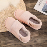 Women's Solid Color Flats Warm Round Toe Closed Toe Magic Tape Warm Casual Shoes