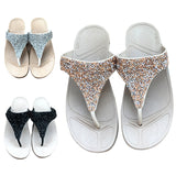 Women Rhinestone Slippers Sandals Slip On Flip Flops Thong Mules Casual Shoes