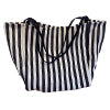 Striped Canvas Beach Tote Casual Daily Travel Shoulder Bag Handbag Shopping Bag