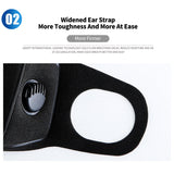 CUH Black Frabic Face Masks With Valve,Adult Woman Man Mouth Covering,Strethable Mouth-muffle,Washable Reusable Mask