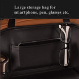 Car Backseat Organizer with Tablet Holder，9 Storage Pockets PU Leather Car Storage Organizer with Foldable Table Tray Car Seat Back Protectors Kick Mats Travel Accessories