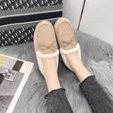 Bowknot Loafers for Women Winter Warm Moccasins Slippers Faux Fur Lined Casual Flat Shoes Indoor & Outdoor