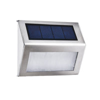 3 LED Solar Powered Stair Light Outdoor Garden Pathway Step Decking Wall Lamp