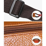 Unisex Cowhide Leather Fanny Pack Waist Bag Belt Pouch Travel Purse Multi-Pocket