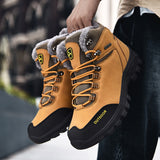 Mens Womens Winter Ankle Snow Hiking Boots Warm Wear Resistant Non Slip Soft Lined Outdoor Shoes