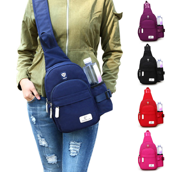Men Women Nylon Crossbody Shoulder Chest Cycle Sling Bag Travel Backpack Daypack