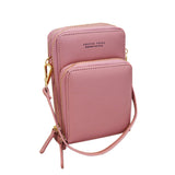 Women Small Cell Phone Case Handbag PU Leather Crossbody Shoulder Bag Wrist Strap Purse Pouch Messenger Bags with Card Slots