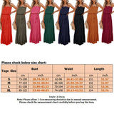 Women's Strapless Maxi Dress Tube Top Bandeau Sleeveless A-Line Dress Sundress
