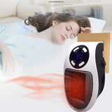 500W Portable Mini Electric Plug-In Wall Heater Handy Room Blower Fan Radiator