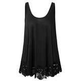 Women's Lace Splicing Tank Tops Sleeveless Casual Loose T-shirt Vest Tops Blouse