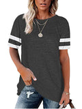 Women's Loose T-Shirt Casual Short Sleeves Pullover Round Neck Tops Blouse Tee
