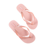 Women's Beach Wedge Flip Flops Slippers Solid Color Open Toe Breathable Shoes