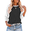 Women Color Matching Crew Neck 3/4 Sleeve T-Shirt Pullover Blouse Tops Tunic Tee