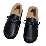 Women Bowknot Loafers Casual Shoes Lightweight Slip On Warm Flats Round Toe