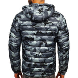 Men Camouflage Splicing Color Coat Long Sleeve Casual Thicken Winter Warm Jacket