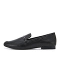 Lumento Women's Pointed Toe Loafer Leather No Slip Casual Work Flat Shoes Black Comfortable