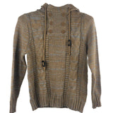 Men Fashion Knitted Tops Pullover Hoodies Long Sleeve Turtleneck Hooded Sweater