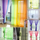 Slot Top Solid Color Voile Window Voile Panels/Drapes/Treatment for Bedroom Living Room Rod Pocket Sheer Curtain Panle Tulle Scarf Valance