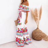Women Casual Slim Fit Off Shoulder Maxi Dress Summer Beach Short Sleeve Sundress
