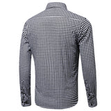 Men Casual Check Plaid Printed Long Sleeve Shirt Tops Blouse Button-Down Pocket