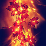 LED Maple Leaf & Pumpkin Twinkle Lights Indoor Fairy String Light Fall Garland Lights Decor for Halloween Christmas Indoor Outdoor Garden