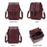 Women Vintage Crossbody Phone Bag, Small Messenger Shoulder Bag Cash Handbag Wallet Purse