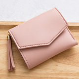 PU Leather Tassels Trifold Wallet Credit Card Holder Money Clutch Purse Handbag