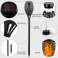 2/4/6Pcs 12LED Flame Solar Torch Light Waterproof Flickering Dancing Garden Lamp