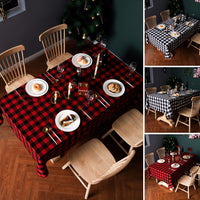 Plaid Table Cloth Cover, Picnic Tablecloth, Cotton Linen Wrinkle Free Rectangle Table Cloth Home Christmas Party Decorative Table Cover