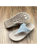 Women Rhinestone Slippers Sandals Slip On Flip Flops Thong Mules Casual Shoes